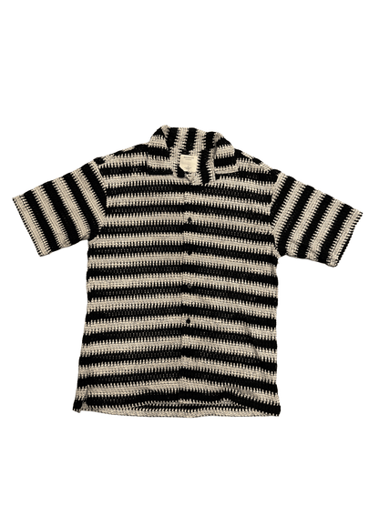 "MASSIVE LUXURY" Geometric Knit Pattern Shirt