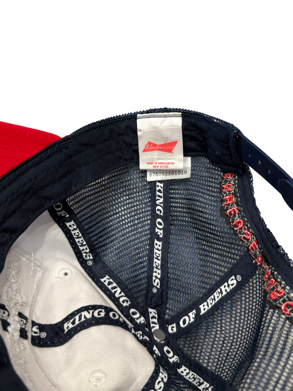 "Budweiser" KING OF BEERS Official Logo Patch Trucker Mesh Cap