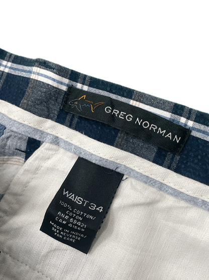 GREG NORMAN CHECK SHORTS
