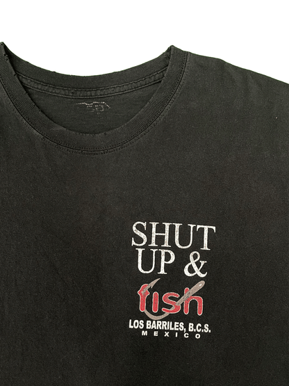 "SHUT UP & FISH"  LOS BARRILES T-SHIRT