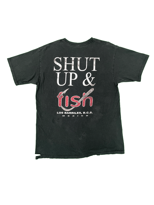 "SHUT UP & FISH"  LOS BARRILES T-SHIRT