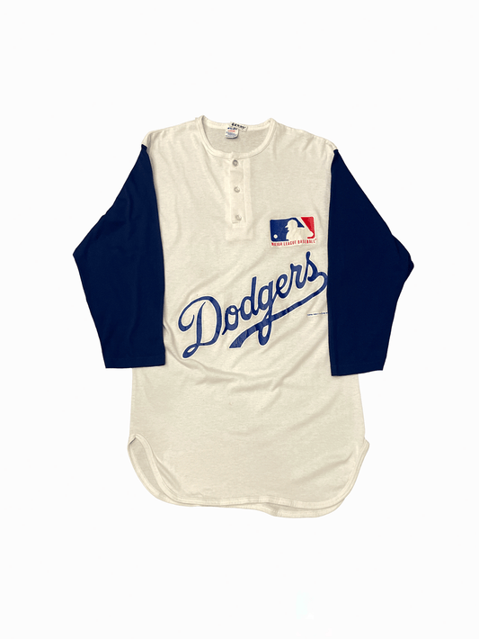 80'S Champion "LA Dodgers" Henry neck L/S T-shirt