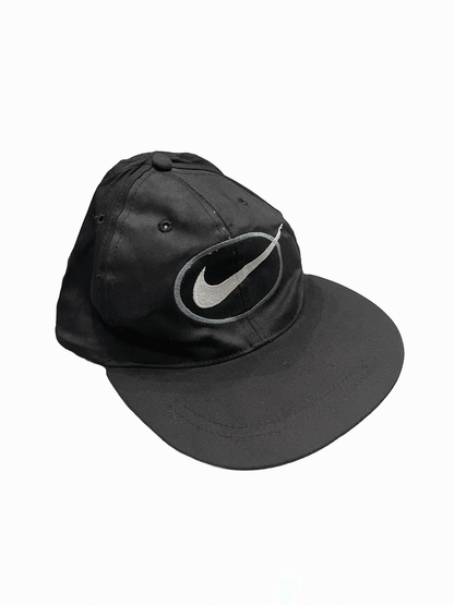 "NIKE" Vintage Oval Swoosh Black Cap