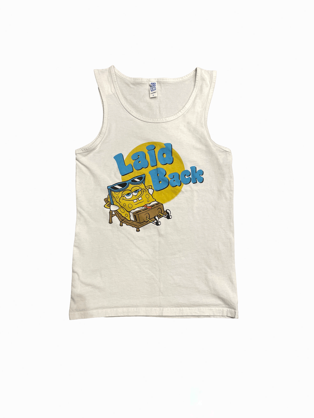 "Brisco Brands" SpongeBob "Laid Back" Graphic Tank Top