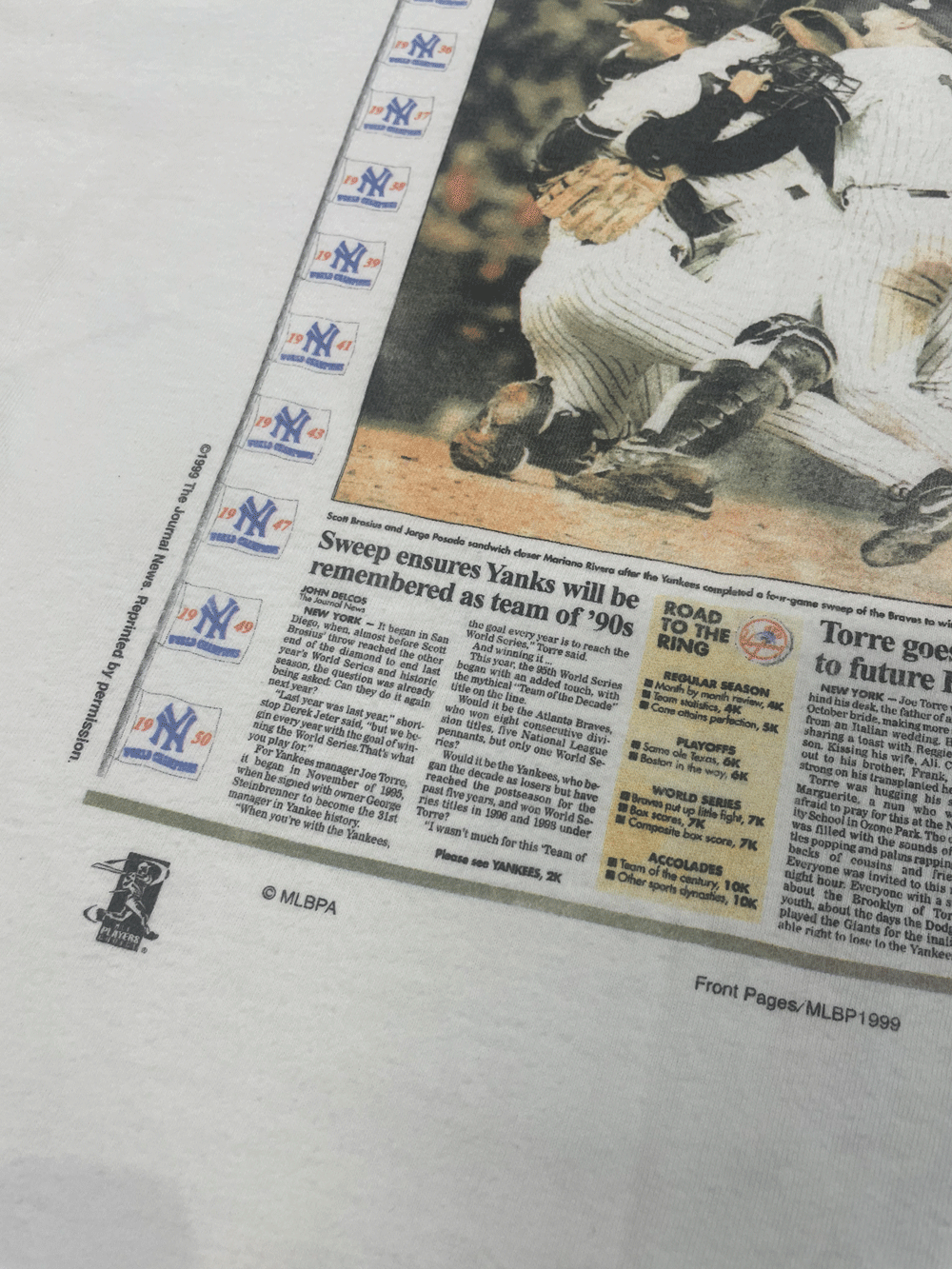 90'S NEW YORK YANKEES 1999 WORLD SERIES CHAMPS T-SHIRT