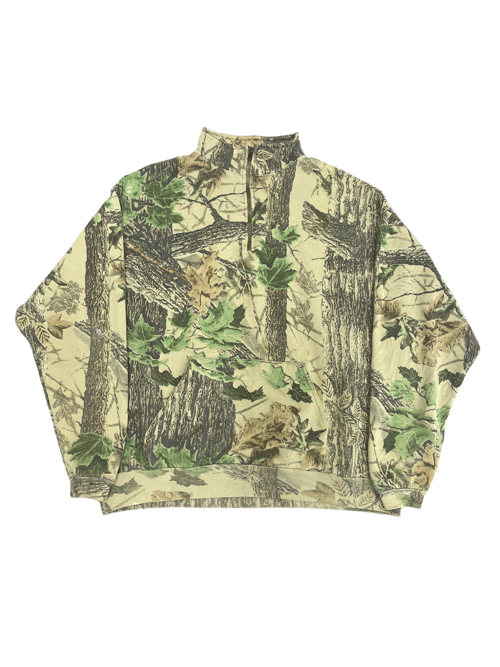 90'S JERZEES OUTDOORS REAL TREE CAMO HALF ZIP SWEAT