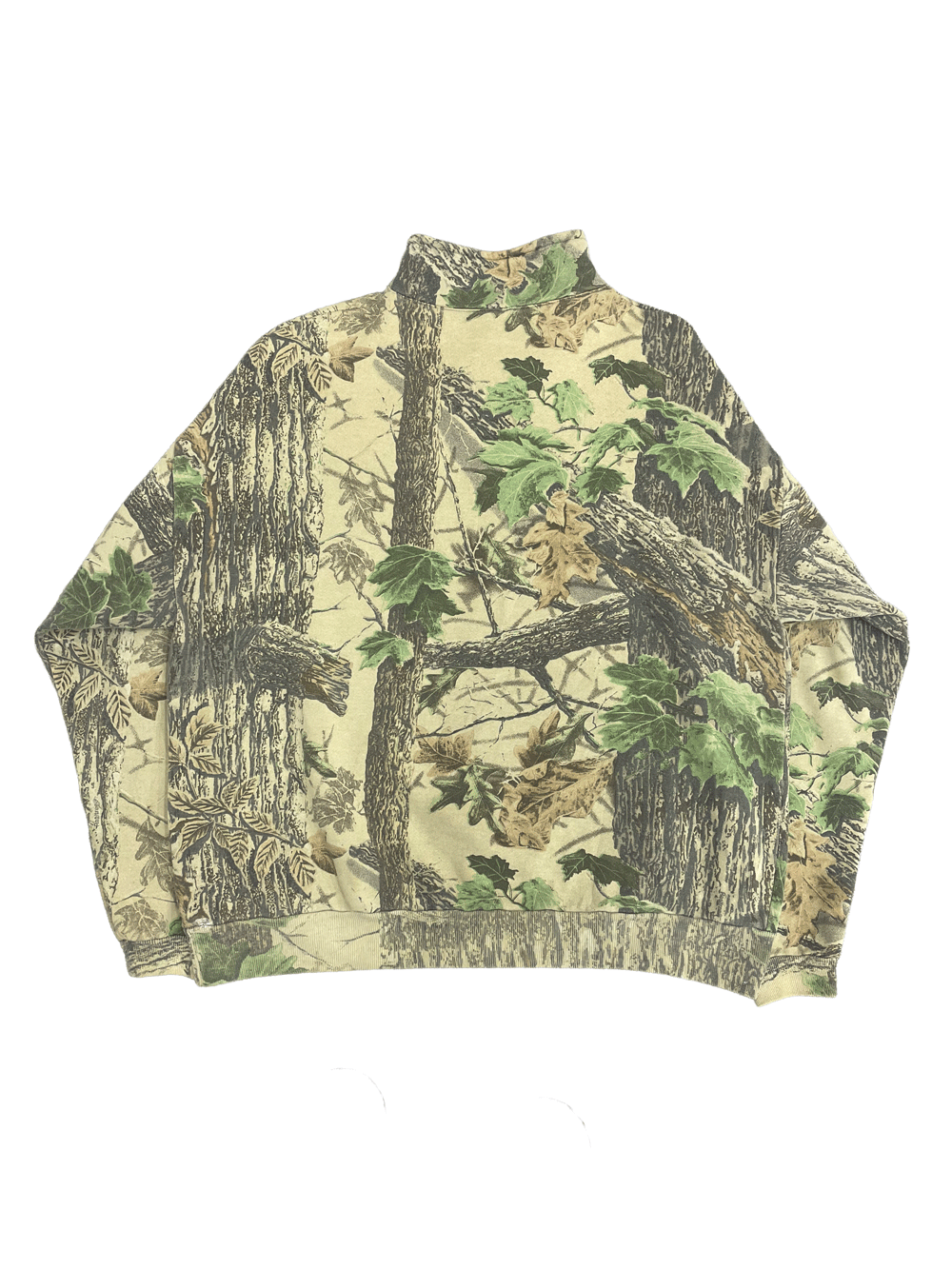 90'S JERZEES OUTDOORS REAL TREE CAMO HALF ZIP SWEAT