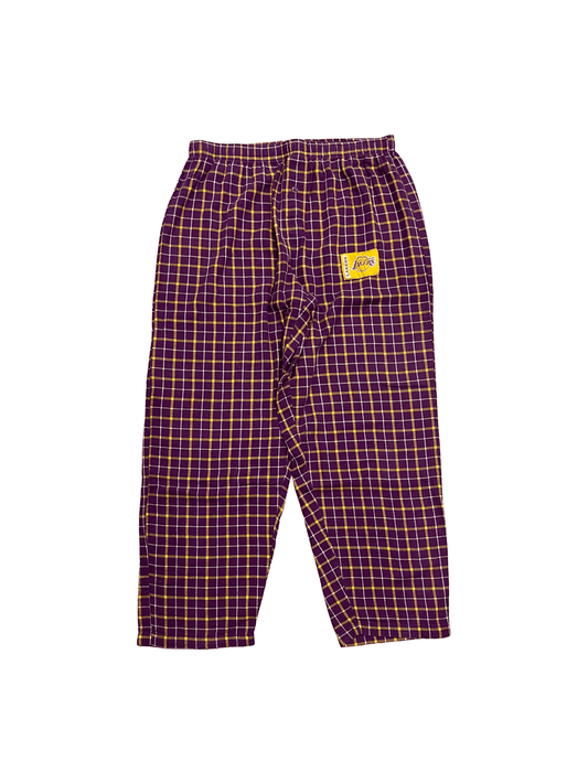 "NBA LAKERS" Check Pattern Easy Pants