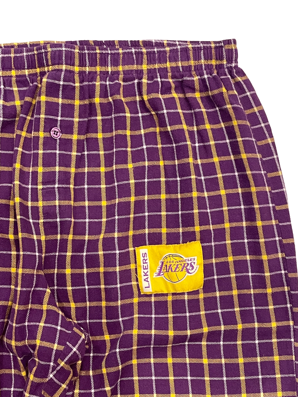 "NBA LAKERS" Check Pattern Easy Pants