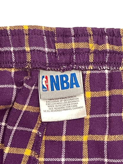 "NBA LAKERS" Check Pattern Easy Pants