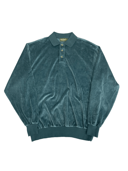 Norm Thompson VELOUR HALF BUTTON PULL OVER