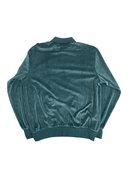 Norm Thompson VELOUR HALF BUTTON PULL OVER