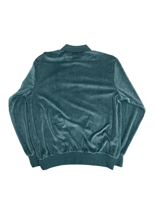 Norm Thompson VELOUR HALF BUTTON PULL OVER