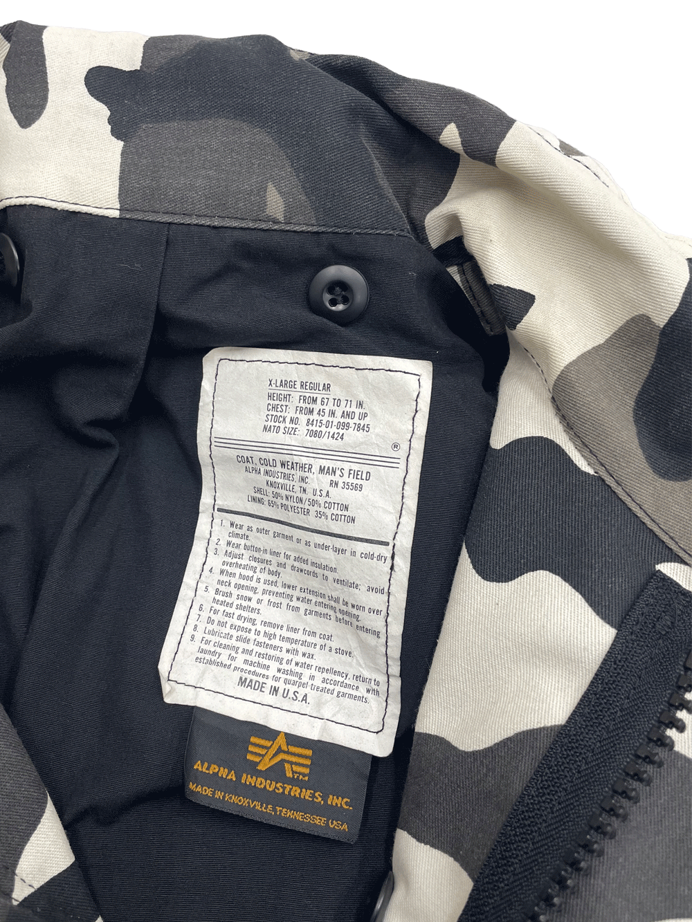 90'S "ALPHA INDUSTRIES" M-65 Field Jacket  CITY CAMO Made in USA