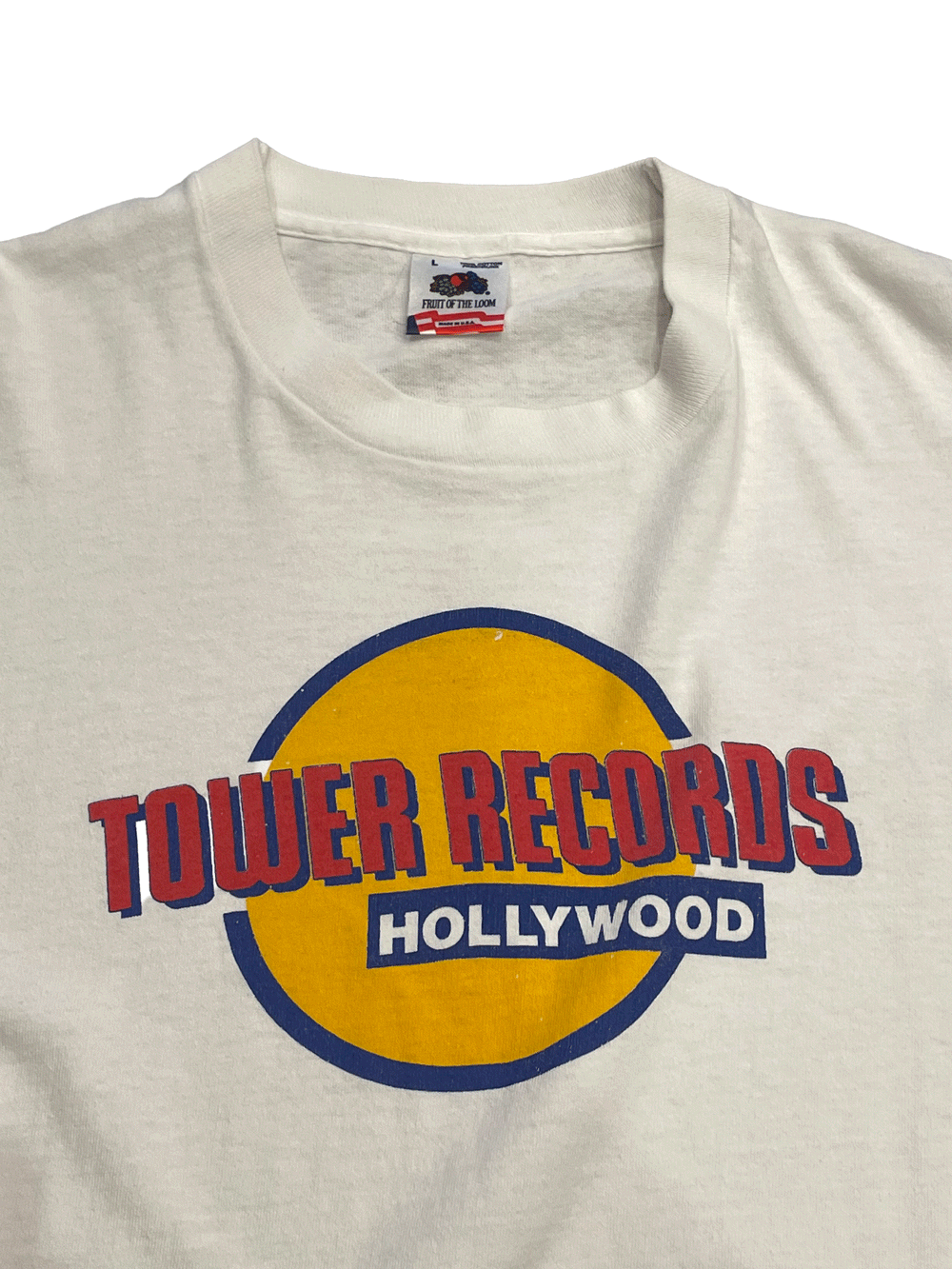 90's "TOWER RECORDS" HOLLYWOOD T-shirt