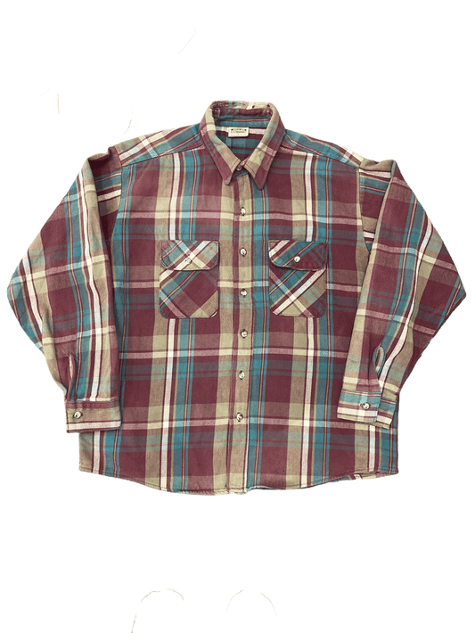 90'S FIVE BROTHER HEAVY FLANNEL SHIRT