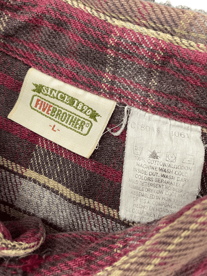 90'S FIVE BROTHER HEAVY FLANNEL SHIRT