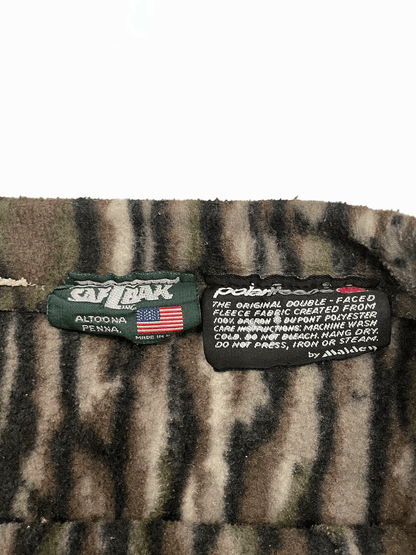 90's "SAFTBAK" USA Made Real Tree Camo Fleece Pants