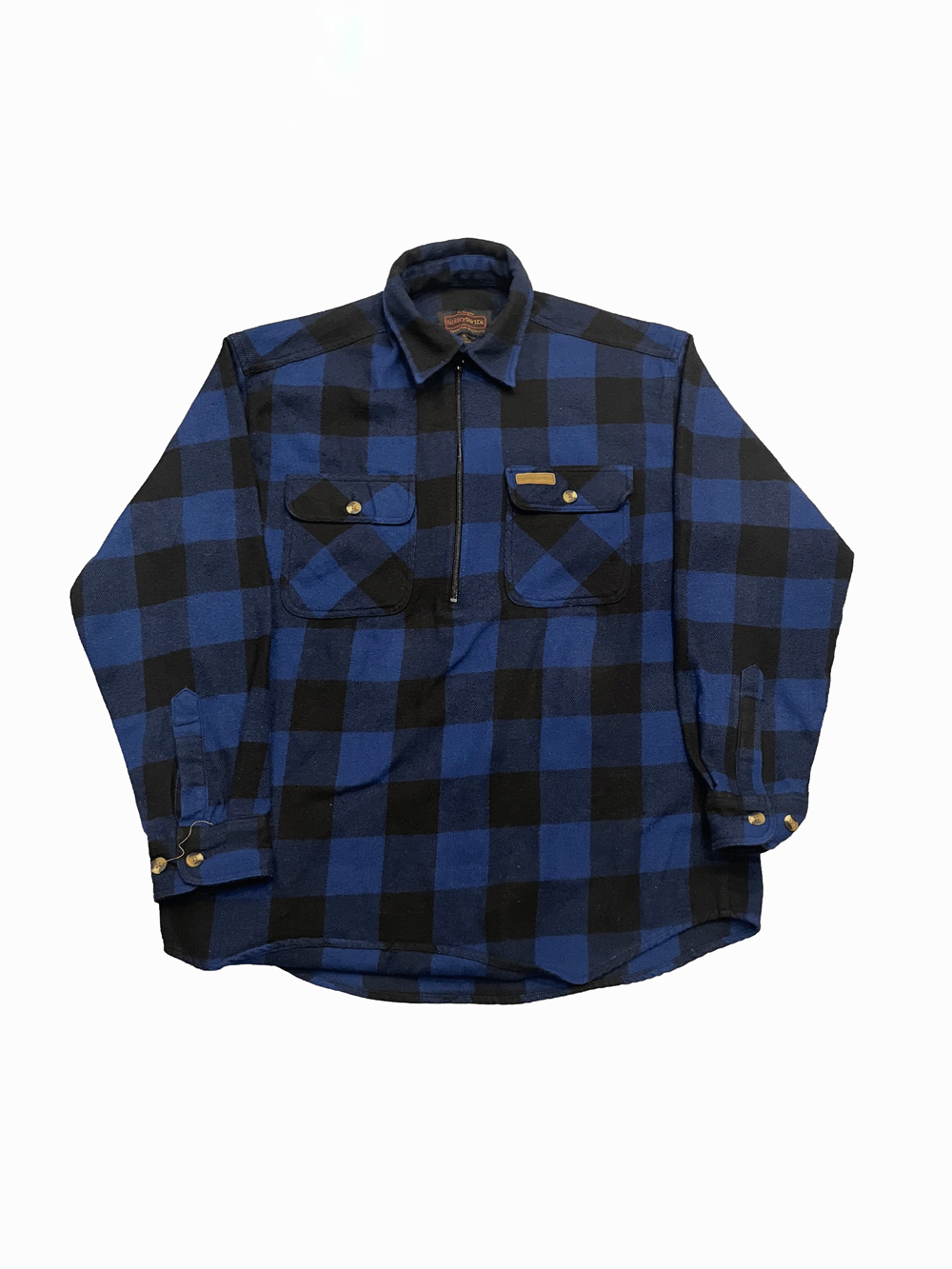 "Hickory Shirt Co." Buffalo Check Half-Zip Flannel Shirt