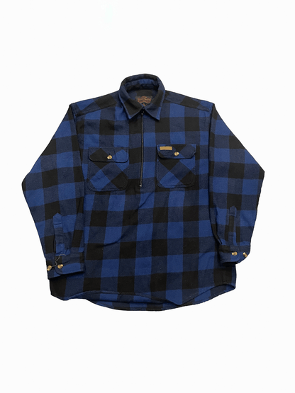 "Hickory Shirt Co." Buffalo Check Half-Zip Flannel Shirt