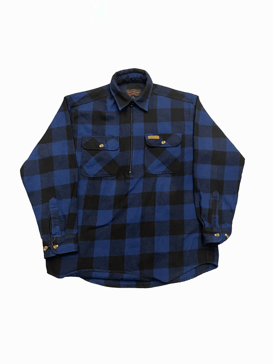"Hickory Shirt Co." Buffalo Check Half-Zip Flannel Shirt