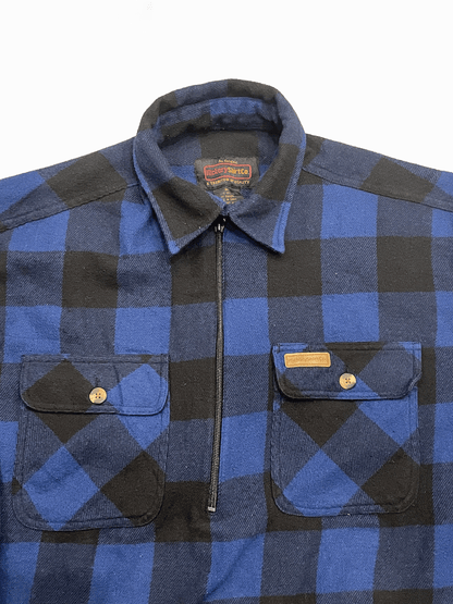 "Hickory Shirt Co." Buffalo Check Half-Zip Flannel Shirt