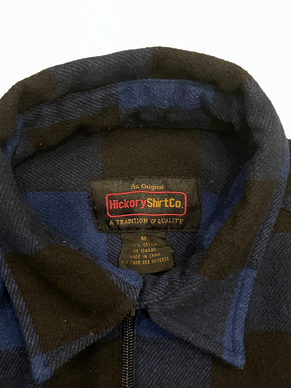 "Hickory Shirt Co." Buffalo Check Half-Zip Flannel Shirt