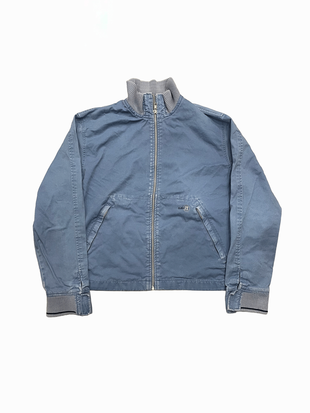 00's "NIKE" Faded Cotton Zip Jacket