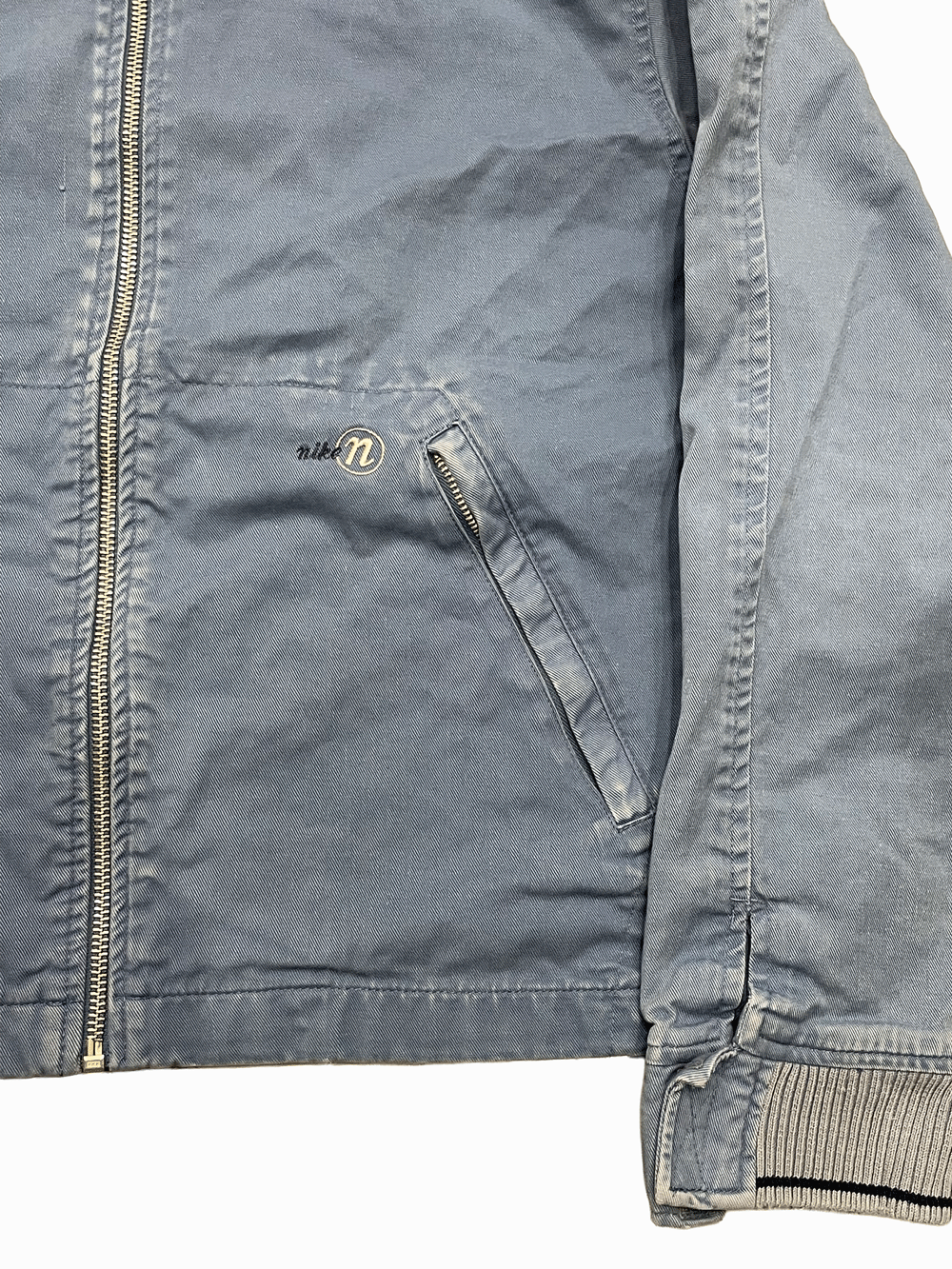 00's "NIKE" Faded Cotton Zip Jacket