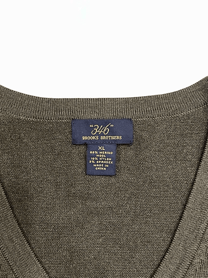 "346 BROOKS BROTHERS" Merino Wool V-Neck Sweater