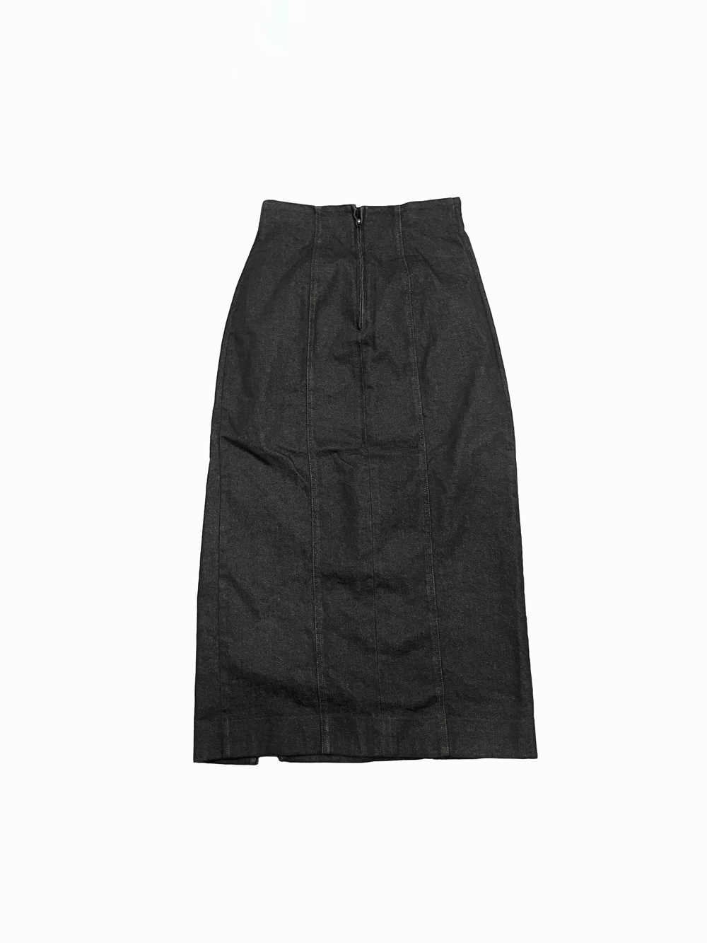 "Robellas" USA Made Front Slit Black Denim Tight Skirt