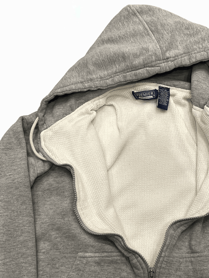 "Premier International"Grey Full-Zip Thermal Lined Hoodie