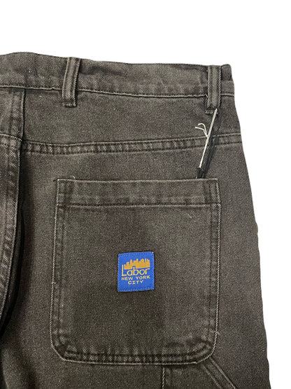 LABOR SKATESHOP "Skyline Sketch" SINGLE KNEE DENIM WASHED BLACK