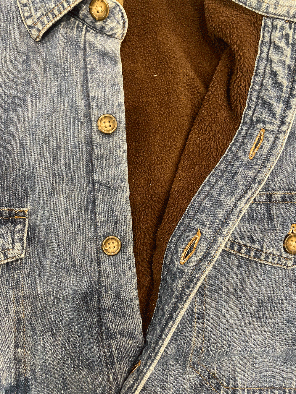 90'S ST JOHN'S BAY FLEECE LINED DENIM SHIRT JACKET