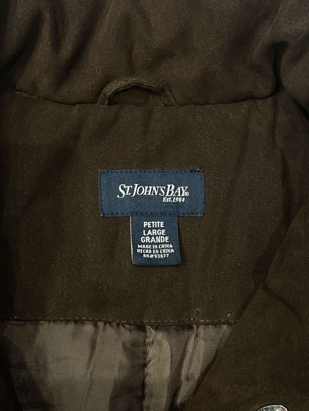ST. JOHN'S BAY FAKE SUEDE PUFFER HALFCOAT