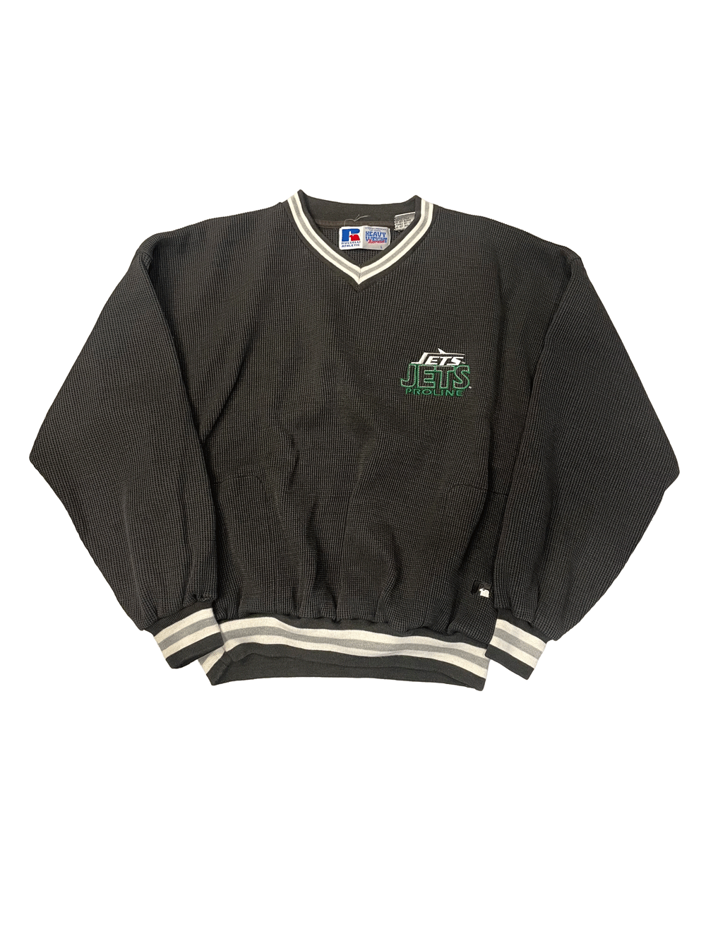 90'S RUSSEL ATHLETIC "JETS" HEVY WEIGHT THERMAL PULL-OVER