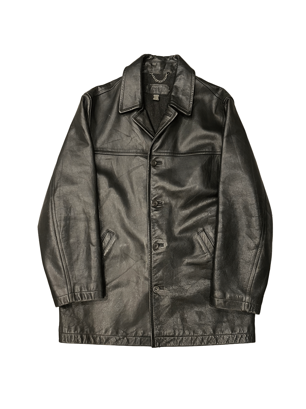 90'S J.CREW LEATHER CARCOAT JACKET