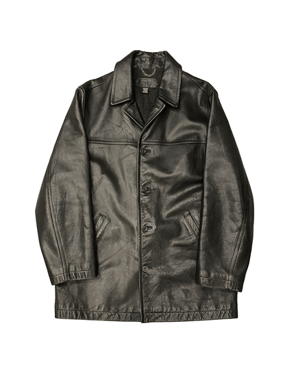 90'S J.CREW LEATHER CARCOAT JACKET