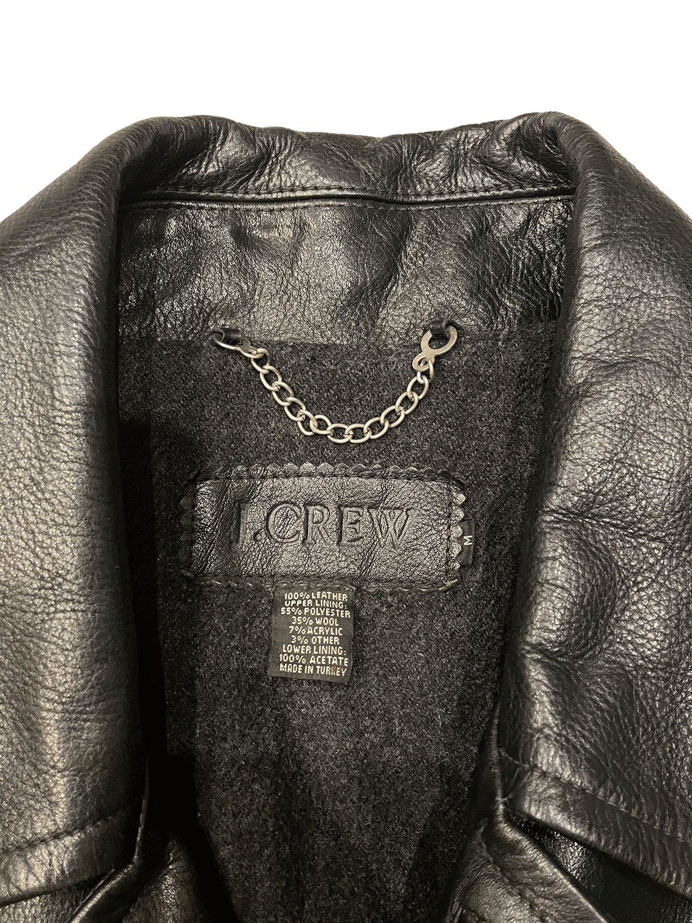 90'S J.CREW LEATHER CARCOAT JACKET