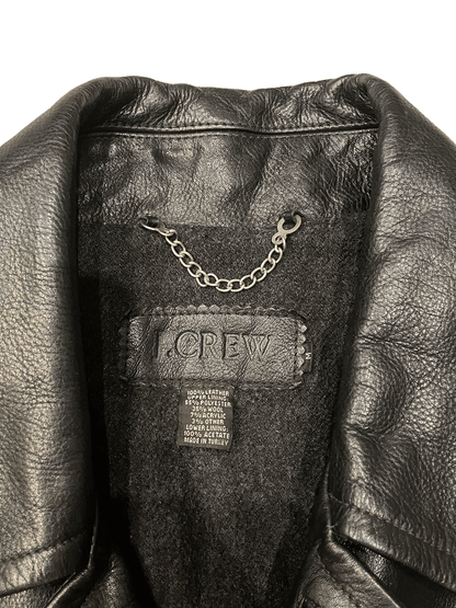 90'S J.CREW LEATHER CARCOAT JACKET