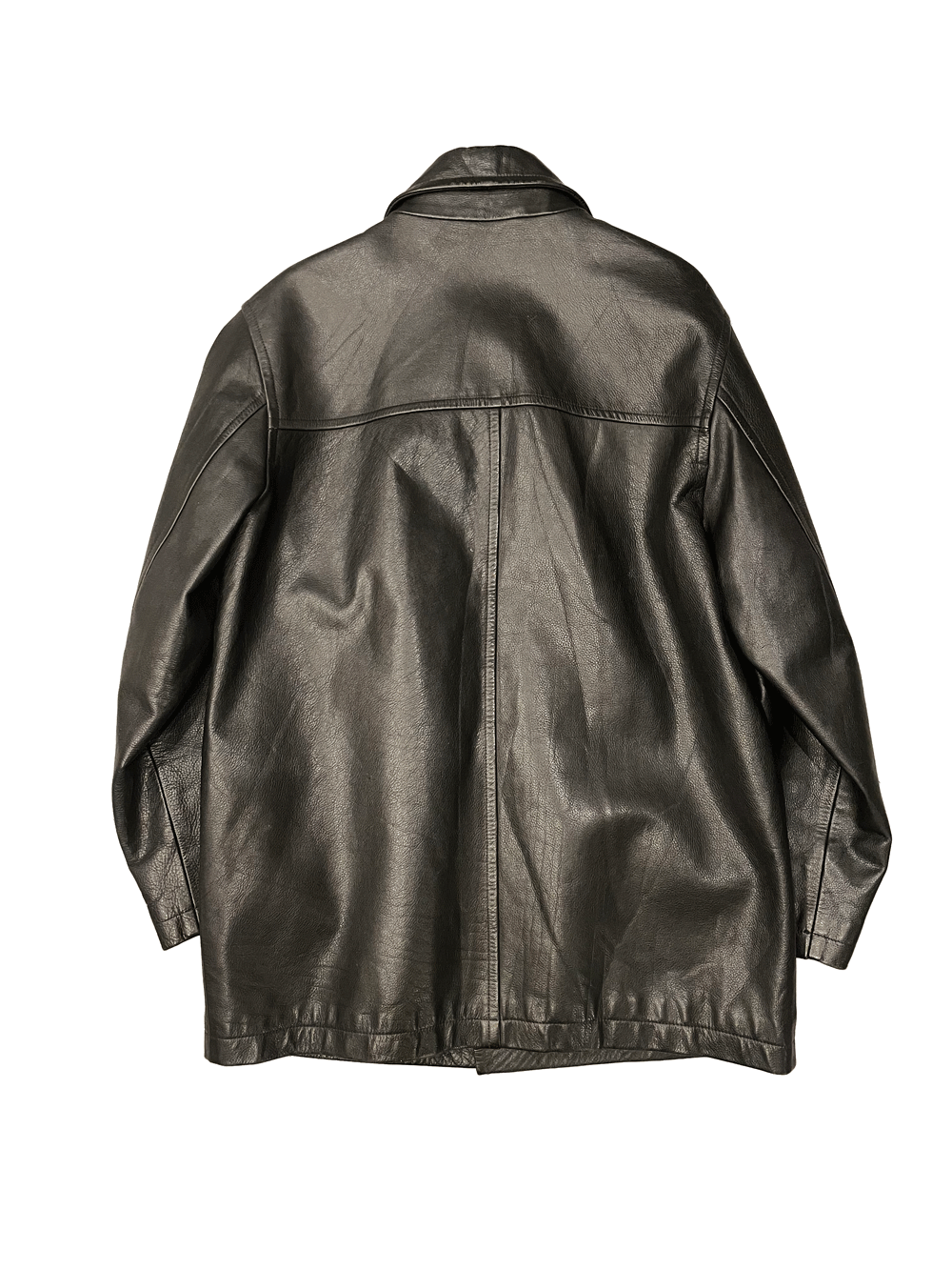 90'S J.CREW LEATHER CARCOAT JACKET