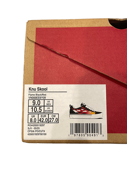 Vans Knu Skool Flame Black&Red Skate Shoes