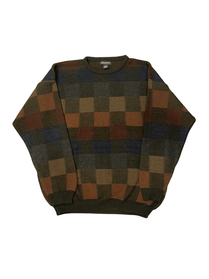90'S "SELAFINI" Plaid Crewneck Sweater