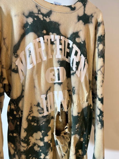 90'Ｓ "Champion"Reverse Weave "NORTHERN IOWA" Bleach-Dyed & Damaged