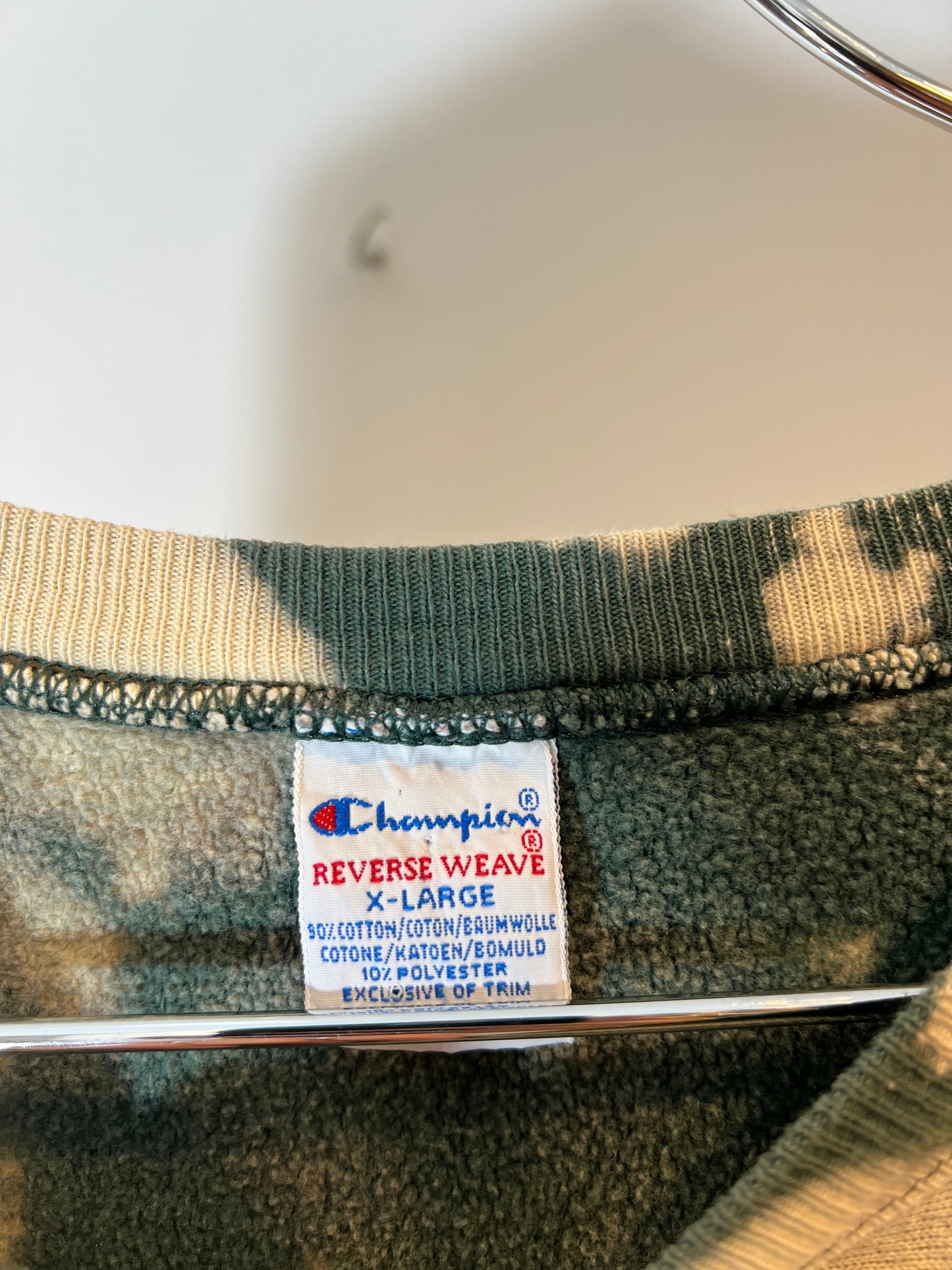 90'Ｓ "Champion"Reverse Weave "NORTHERN IOWA" Bleach-Dyed & Damaged