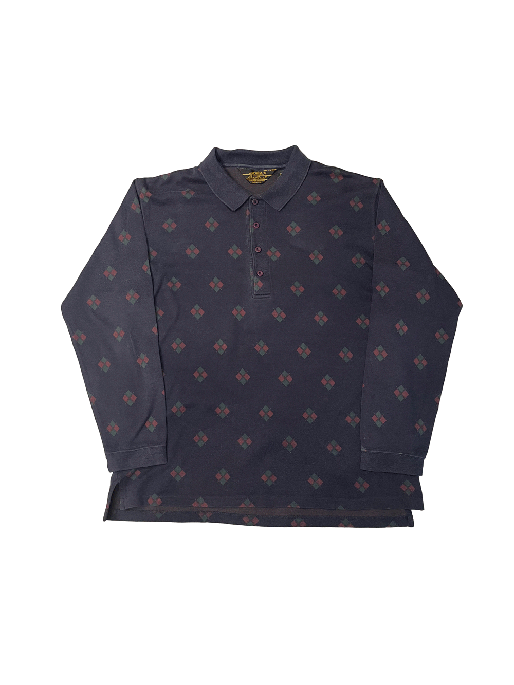 "Eddie Bauer" Plaid  L/S Polo Sweat Shirt