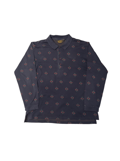 "Eddie Bauer" Plaid  L/S Polo Sweat Shirt