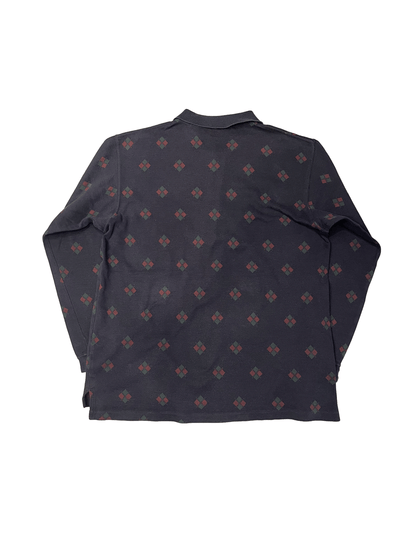"Eddie Bauer" Plaid  L/S Polo Sweat Shirt