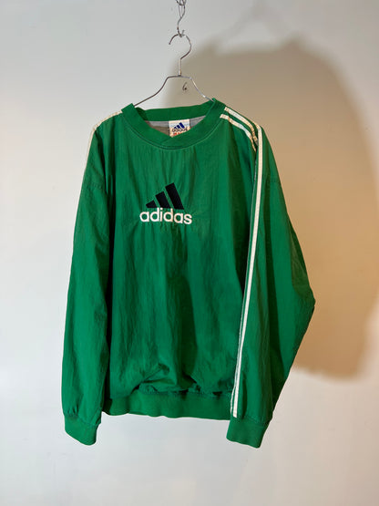 90's "adidas" Big Logo Nylon V-Neck Wind Pullover