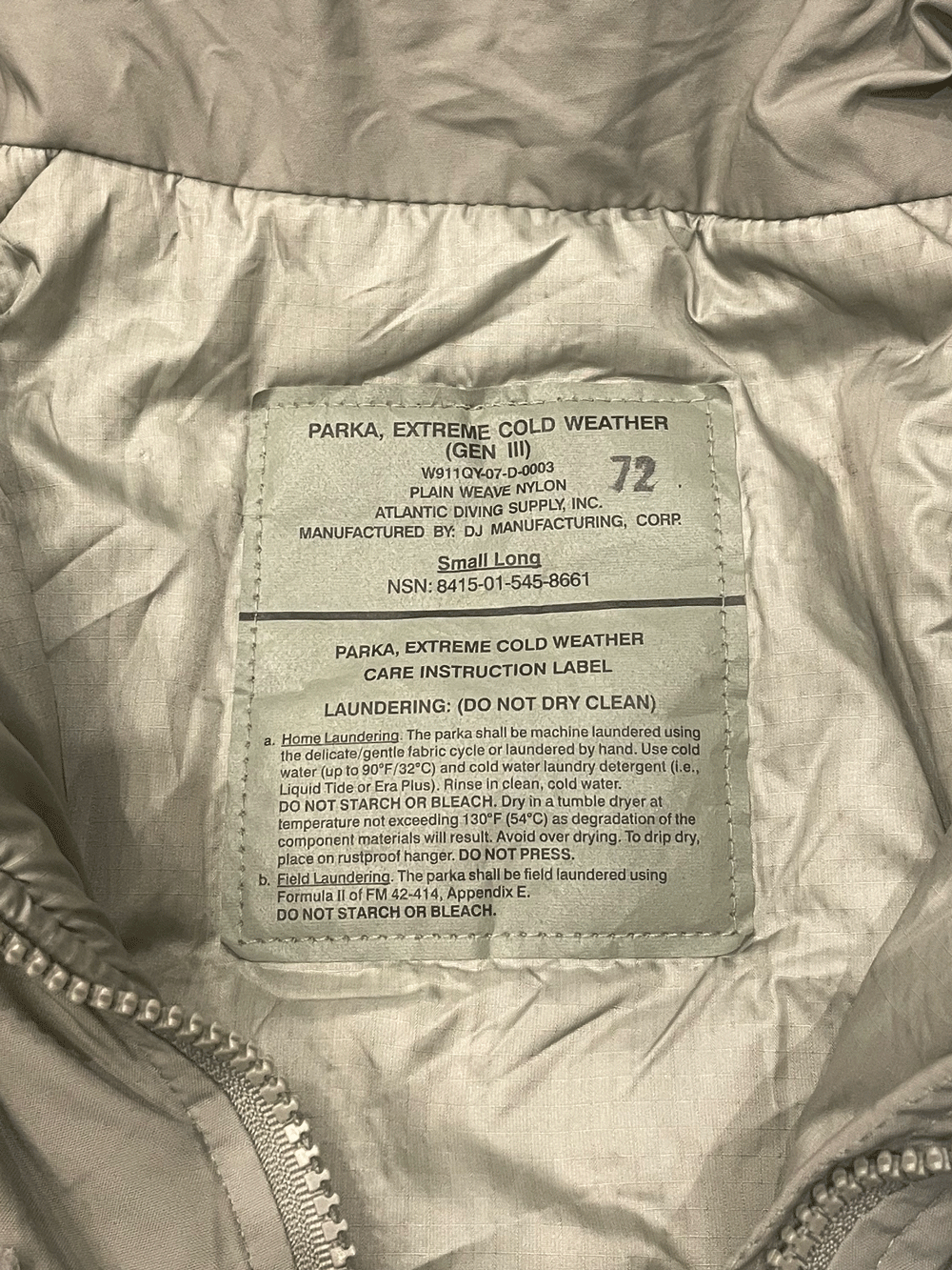 "ECWCS GEN3 LEVEL7" Primaloft Jacket
